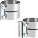 2Pcs 3.5 Inch Exhaust Clamp,3.5" In Lap Joint Exhaust Band Clamp Stainless Sleeve Coupler For Mufflers,Exhaust Pipe etc Universal (2 Pcs)