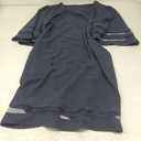 Women Summer Tunic Dresses Casual 3/4 Bell Sleeve Crewneck Mesh Panel Loose Shift Dress