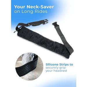SeatSleeper Travel Pillow Alternative Stops Bobbing | Airplane Head Straps and Car Support Band | Great on Travel Upright | Super Comfy Neck Support | Small & Compact  (Grey & Black)