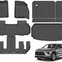 Floor Mats & Cargo Liner for Buick Enclave 2025 All Weather Automotive TPE Set Anti-Slip Waterproof Floor Liners Accessories Black