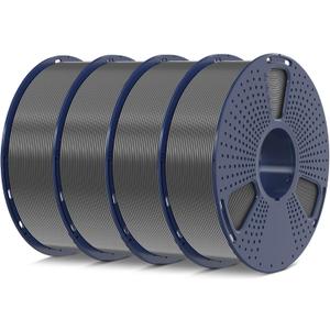 SUNLU 4kg PLA 3D Printer Filament Bundle, Neatly Wound PLA Filament 1.75mm 0.02mm, Individually Vacuum Packed, 4kg in Total, 1kg per Spool, 4 Pack, 4000g PLA, (Grey+Grey+Grey+Grey)