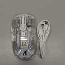 Wireless Gaming Mouse PC Transparent Shell Computer Mice with Dual mode BT5.0/2.4G,PixArt Chip 3D RGB Lighting,Ergonomic 7 Buttons,Rechargeable Mute Mouse for PC Laptop Tablet PS4 PS5 Xbox one (White)