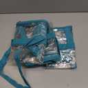 Clear Vinyl Zippered Storage Bags (3-Pack) 40L Sturdy Storage Bags for Sweaters, Blankets, Comforters, Bedding Sets and Much More! (Turquoise, 18x15x9)