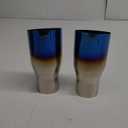 Upower Pack of 2 Blue Burnt Exhaust Tip 2.5" Inlet 3.5" Outlet 7.75 long 304 Stainless Steel 2.5" to 3.5" Exhaust Tail Pipe Tips Weld On Single Slant Cut