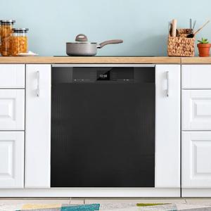 QUGRL Black Dishwasher Magnet Cover Front Door Decorative Refrigerator Covers Magnetic Sheet Sticker Wash Machine Fridge Panel Decal for Kitchen Appliance 23x26 in (Pattern20)