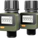 Diivoo Water Flow Meter with 180° Removable Panel, 4 Measure Modes, ±5% High Accuracy and IP54, Measure Gallon/Liter Consumption and Flow Rate for Garden Hose Watering, RV Water Tank Filling 2 Pack