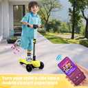 24V Electric Scooter for Kids w/150W Powerful Motor, Thumb Throttle, LCD Screen, Bluetooth, Light-Up Stem Deck & Wheels, 3 Adjustable Heights, 5MPH Safe Speed, 3 Wheel Electric Scooter for Kids