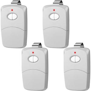 Kingdder 4 Pcs Two Button Gate Remote Control Compatible with Linear Multicode 10 Dip Switch Garage Door Remote Opener 3089 3060 3070 3083 300mhz, Control 2 Different Doors Simultaneously (Grey)