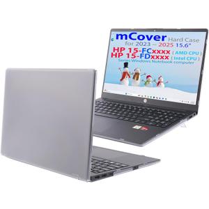 mCover Case Compatible ONLY for 2023-2025 15.6-inch HP Laptop 15-FCxxxx / 15-FDxxxx Series Windows Notebook PC (NOT Fitting Any Other HP Laptop Models) - Clear