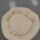 Warming Faux Rabbit Fur Pet Beds  Luxurious Donut Dog & Cat Bed, Anti-Anxiety Calming Cuddler Bed for Small Medim Dogs, Washable Round Puppy Kitten Beds, Non-Slip Bottom(36x36x10, White)