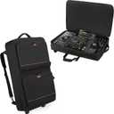 Rexmica DJ Controller Bag Backpack with Wheels Compatible with Pioneer XDJ RX2/ XDJ RX3/ XDJ-RX/DDJ FLX10/ DDJ REV7/ DDJ 1000, Wheeled DJ Carrying Case with 2 Accessory Pocket, Padded DJ Mixer Bag