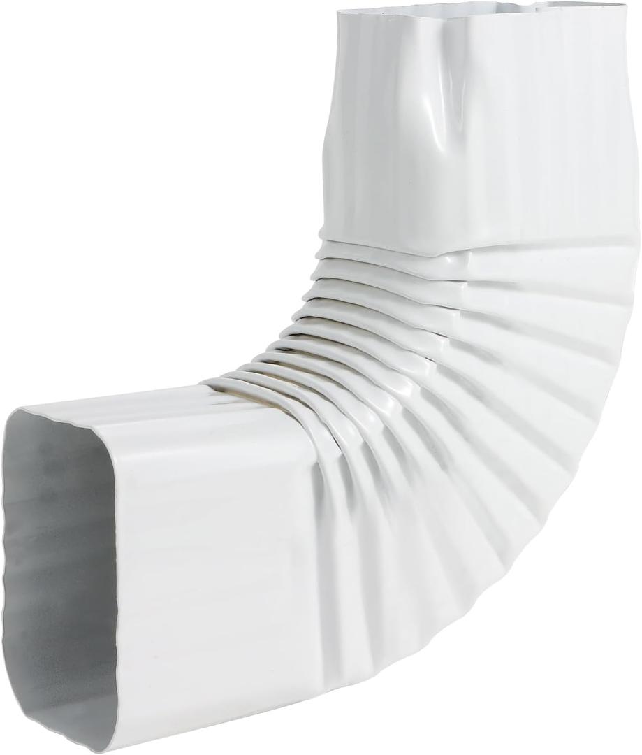 Downspout Gutter Elbows 2"x3", Angle of 90 Degrees, Low Gloss WhiteStyle BSide Elbows