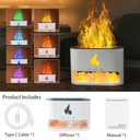 Fireplace Humidifier Crystal Salt Rock Fire Lamp 7 Color Flame Aroma Volcano Air Humidifier Essential Oil Diffuser for Home