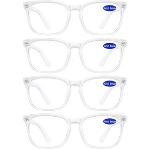 4 Packs Blue Light Blocking Reading Glasses Women +2.75