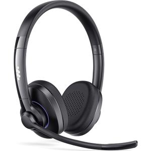 Necode Bluetooth Headset, Wireless Headset with Noise Cancelling Microphone & Mic Mute, 55Hrs Working Time On Ear Bluetooth V5.3 Headphones for Cell Phones Laptop Computer