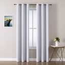 ChrisDowa Grommet Room Darkening Curtains for Bedroom and Living Room - 2 Panels Set Thermal Insulated Blackout Curtains (Greyish White, 42W x 84L)