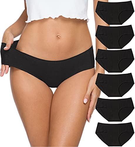 Altheanray Womens Underwear Cotton Underwear for Women Seamless Hipster Bikini Briefs Panties 6 Pack, Size Medium