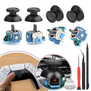 For PS5 Analog Stick Replacement for Sony PlayStation 5 PS5 Joysticks Replacement 3D Joystick Sensor Module Thumbstick Controller Accessory Part with Kit(4Pack)