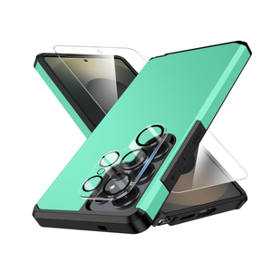 ibvehed for Samsung Galaxy S25 Ultra Phone case with Tempered Glass Screen Protector+Camera lens Protector,for Samsungs S25 Ultra Phone case,Silicone Durable Armor for Samsung Galaxy S25 Ultra case, Mint