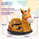 6V Horse Toys Toddler Bumper Car - Toddler Toy, Kids Electric Car, Ride On Toy, w/Music, Parent Remote Control, LED Lights, 360 Spin, Auto-inflated, 1 MPH, Max Weight of 66lbs, Age 1.5-4, Medium