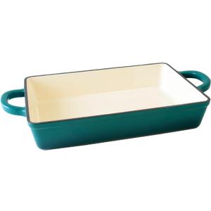 Crock Pot Artisan 13 Inch Enameled Cast Iron Lasagna Pan, Teal Ombre