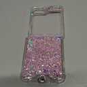 KERZZIL Cute Lanyard Compatible with Samsung Galaxy Z Flip 5 Case, Bling Glitter Powder Soft TPU Mil-Grade Shockproof Protective Cases Cover for Girls Women(Pink, Flip 5)