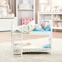 Melissa & Doug Mine to Love Wooden Play Bunk Bed for Dolls up to 18 inches-Stuffed Animals - White (2 Beds, 17.4H x 9.1W x 20.7L Assembled and Stacked)