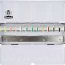 Schmincke - AKADEMIEAQUARELL Watercolor Box, Basic Assortment 12 x 1/2 Pans + Space for Additional 12 Pans, 75 412 097, Metal Box, Fine Artists' Watercolors