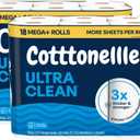 Ultra Clean Bath Tissue 1-Ply 36 Mega Plus Rolls (313 Sheets Per Roll) | Soft Strong Toilet Paper for Sensitive Skin | Septic Safe | Plumbing Friendly | Bulk Pack Household Essential