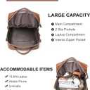 Dora & Liz Laptop Backpack for Women, Leather Travel Backpack with 15.6 Inch Laptop Compartment, College Work Computer Bag