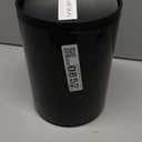 mDesign Plastic Small Slim Round 1.7 Gallon/6.5 Liter Trash Can with Removable Swing Lid - Wastebasket, Garbage Container Basket Bin for Master/Guest Bathroom - Holds Rubbish/Recycle - Black