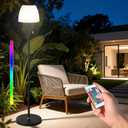 Solar Outdoor Floor Lamp - lP65 Waterproof, USB Rechargeable, 16 Colors & 4 Modes,Cordless Floor Lamp, Light Sensor & Remote Control, Adjustable Height for Garden, Yard, Balcony, Pool