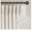 Natural Pinch Pleated Linen Curtains 84 Inch Length 2 Panels for Living Room Bedroom Textured Cream Ivory Birch Semi Sheer Boho Neutral Back Tab Pinch Pleat Hooks Rings Window Curtain 84 Inches Long