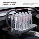 YONZEE 2-in-1 Car Steering Wheel Desk Tray & Car Seat Gap Filler Organizer Foldable Carbon Fiber Look Table for Laptop, Eating, Writing for Standard Round Steering Wheels