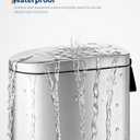 Garvee 1.6 gal / 6 L Stainless Steel Bathroom Trash Can with Lid, Slim Waterproof Garbage Can for Bedroom, Small Step-on Metal Trash Bin with Inner Bucket, Rear Handle, Soft Close Lid, Silver