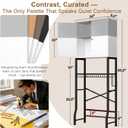 Over-The-Toilet Storage Rack, 4-Tier Bathroom Organizer Shelf Over Toilet with Barn Doors Cabinet and Basket, Freestanding Space Saver Bathroom Shelves with Paper Holder Above Toilet (Gray & White)