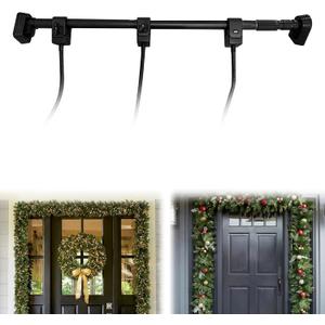 Garland Hanger for Front Door Frame, Adjustable 31.5"- 40" No Hardware Garland Hangers, No Drill Door Hanger with 20LB Load Capacity, for Christmas Halloween