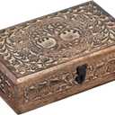 Wooden Jewelery Box Decorative Box with Life of Tree Carving - Antique Design for Sister Birthday Gifts, Jewelry Organizer Gifts For Women Birthday Unique, wooden Handmade love Gift (Antique)