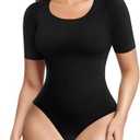 BRABIC Womens Bodysuit Shapewear for Tummy Control Seamless Sleeveless Tank Tops Body Shaper
(Black Short Sleeve, X-Large)