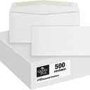 Quality Park #10 Envelopes, Letter Size White Mailing Envelopes, 4-1/8x9-1/2 Inch, No Window Business Envelopes, Gummed Closure, 500/Box (QUA90020)