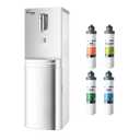iSpring DSBL4 Dual-Source Water Cooler Dispenser – Bottom Loading & Direct Line, 4-Stage Water Filter, Hot / Cold / Room Temp