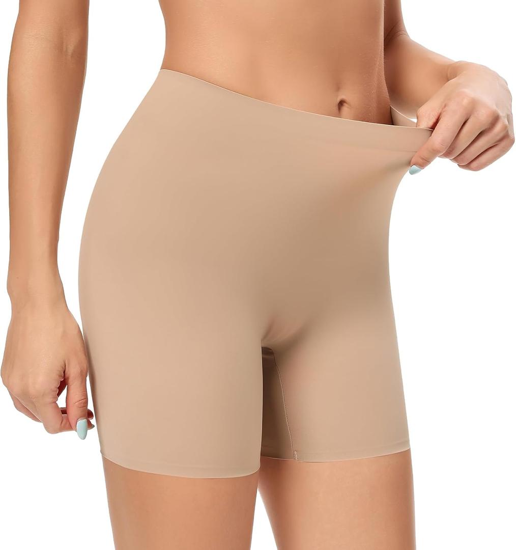Seamless Slip Shorts for Women Under Dress Shaping Boyshorts Panties Tummy Control Shapewear (Medium, #31 Beige(Slip)