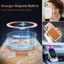 XIZYO Magnetic for iPhone 13 Pro Max Case Floral Flower Cute [Compatible with MagSafe] Magnetic Ring Stand Clear Rose Women Girly Kickstand Shookproof Case 6.7 Inch-Orange