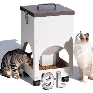 Automatic Cat Feeder for Multiple Cats,9L/40 Cups Large Capacity Gravity Cat Food Dispenser for Dry Food,Pet Feeder Station for Puppy Kitten or Rabbit