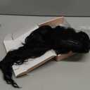 Black Wig with Bangs for Women Long Black Wavy Wigs 26 Inch Natural Black Wigs Natural Looking Heat Resistant Synthetic Wig for Daily Party Use