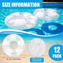 Simgoing 12 Pack Inflatable Pool Floats for Kids 24 Inch Glitter Swimming Ring with Sequined Inflatable Pool Tubes Toys for Boy Girl Summer Vacation Beach Party Favors