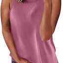 Biucly 2025 Womens Summer Crewneck Sleeveless Basic Tank Tops Casual Camisole Shirts Cute Tops Loose Fit 2XL