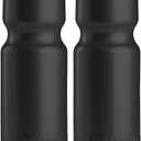 Bike Water Bottle Holder & Bottle Combo 2-Pack 22 oz Sports Squeeze Bottles with Pull Top Cap & Easy-Install Bike Cage Made in USA 50 Strong Brand