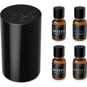 Airversa AN8 Waterless Essential Oil Diffuser Starter Kit, Black