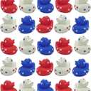 4E's Novelty Patriotic Rubber Ducks (24 Pack) Bulk 2" - 4th of July Party Favors, Patriotic Party Supplies Gifts toys for Kids Adults Fourth of July, Jeep Ducking